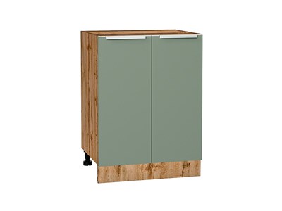 Шкаф нижний с 2-мя дверцами Фьюжн Дуб Вотан, Silky Mint, 600 В*Ш*Г 816*600*480, фасад МДФ  Silky Mint, корпус  Дуб Вотан ms2510VVT_61013