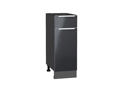 Шкаф нижний с 1-ой дверцей и ящиком Фьюжн Graphite, Anthracite, 300 В*Ш*Г 816*300*480, фасад МДФ  Anthracite, корпус  Graphite ms2510VVT_36826
