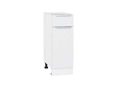 Шкаф нижний с 1-ой дверцей и ящиком Фьюжн Белый, Silky White, 300 В*Ш*Г 816*300*480, фасад МДФ  Silky White, корпус  Белый ms2510VVT_52125