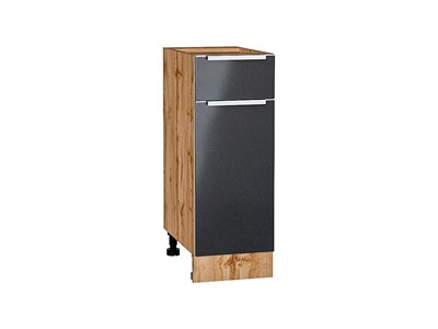 Шкаф нижний с 1-ой дверцей и ящиком Фьюжн Дуб Вотан, Anthracite, 300 В*Ш*Г 816*300*480, фасад МДФ  Anthracite, корпус  Дуб Вотан ms2510VVT_60943
