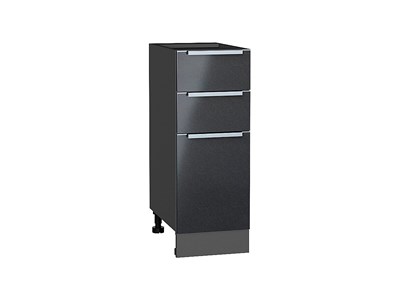 Шкаф нижний с 3-мя ящиками Фьюжн Graphite, Anthracite, 300 В*Ш*Г 816*300*480, фасад МДФ  Anthracite, корпус  Graphite ms2510VVT_36880