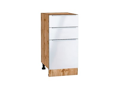 Шкаф нижний с 3-мя ящиками Фьюжн Дуб Вотан, Angel, 400 В*Ш*Г 816*400*480, фасад МДФ  Angel, корпус  Дуб Вотан ms2510VVT_61032