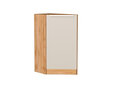 Шкаф нижний торцевой Фьюжн Дуб Вотан, Cream Silk В*Ш*Г 816*296*554, фасад МДФ  Cream Silk, корпус  Дуб Вотан ms2510VVT_72006