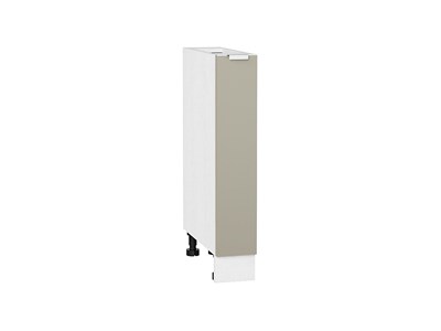 Шкаф нижний бутылочница Фьюжн Белый, Silky Grey, 150 В*Ш*Г 816*150*480, фасад МДФ  Silky Grey, корпус  Белый ms2510VVT_52103