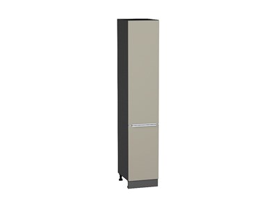 Шкаф пенал с 2-мя дверцами Фьюжн Graphite, Silky Grey, 2140, 400 В*Ш*Г 2132*400*576, фасад МДФ  Silky Grey, корпус  Graphite ms2510VVT_52322
