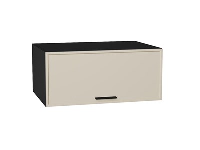 Шкаф верхний горизонтальный глубокий Фрейм Graphite, Cream Silk, 800 В*Ш*Г 358*800*580, фасад МДФ  Cream Silk, корпус  Graphite ms2510VVT_69787