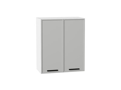 Шкаф верхний с 2-мя дверцами Фрейм Белый, Grey Silk, 720, 600 В*Ш*Г 716*600*324, фасад МДФ  Grey Silk, корпус  Белый ms2510VVT_68987