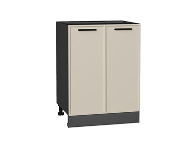 Шкаф нижний с 2-мя дверцами Фрейм Graphite, Cream Silk, 600 В*Ш*Г 816*600*484, фасад МДФ  Cream Silk, корпус  Graphite ms2510VVT_69903