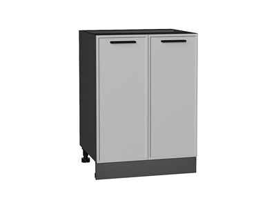 Шкаф нижний с 2-мя дверцами Фрейм Graphite, Grey Silk, 600 В*Ш*Г 816*600*484, фасад МДФ  Grey Silk, корпус  Graphite ms2510VVT_69149