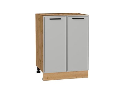 Шкаф нижний с 2-мя дверцами Фрейм Дуб Вотан, Grey Silk, 600 В*Ш*Г 816*600*484, фасад МДФ  Grey Silk, корпус  Дуб Вотан ms2510VVT_69147