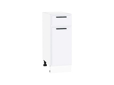 Шкаф нижний с 1-ой дверцей и ящиком Фрейм Белый, White Silk, 300 В*Ш*Г 816*300*484, фасад МДФ  White Silk, корпус  Белый ms2510VVT_66928