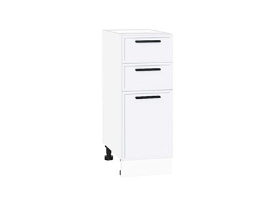 Шкаф нижний с 3-мя ящиками Фрейм Белый, White Silk, 300 В*Ш*Г 816*300*484, фасад МДФ  White Silk, корпус  Белый ms2510VVT_66970