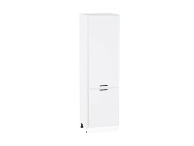 Шкаф пенал с 2-мя дверцами Фрейм Белый, White Silk, 2140, 600 В*Ш*Г 2132*600*580, фасад МДФ  White Silk, корпус  Белый ms2510VVT_66998