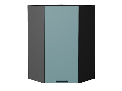 Шкаф верхний угловой Флэт Graphite, Grey-green In 2S, 920 В*Ш*Г 920*600*600, фасад ЛДСП  Grey-green In 2S, корпус  Graphite ms2510VVT_56931