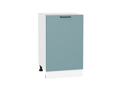 Шкаф нижний с 1-ой дверцей Флэт Белый, Grey-green In 2S, 500 В*Ш*Г 816*500*478, фасад ЛДСП  Grey-green In 2S, корпус  Белый ms2510VVT_56943