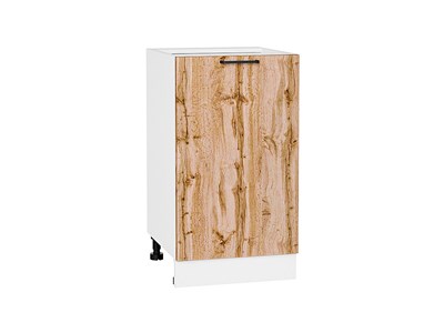 Шкаф нижний с 1-ой дверцей Флэт Белый, Wotan Oak 2S, 450 В*Ш*Г 816*450*478, фасад ЛДСП  Wotan Oak 2S, корпус  Белый ms2510VVT_52694
