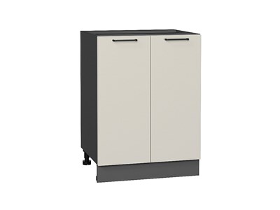 Шкаф нижний с 2-мя дверцами Флэт Graphite, Cashmere In 2S, 600 В*Ш*Г 816*600*478, фасад ЛДСП  Cashmere In 2S, корпус  Graphite ms2510VVT_55815