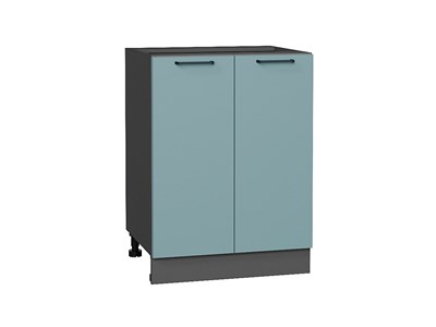 Шкаф нижний с 2-мя дверцами Флэт Graphite, Grey-green In 2S, 600 В*Ш*Г 816*600*478, фасад ЛДСП  Grey-green In 2S, корпус  Graphite ms2510VVT_56956