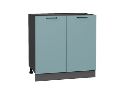 Шкаф нижний с 2-мя дверцами Флэт Graphite, Grey-green In 2S, 800 В*Ш*Г 816*800*478, фасад ЛДСП  Grey-green In 2S, корпус  Graphite ms2510VVT_56957