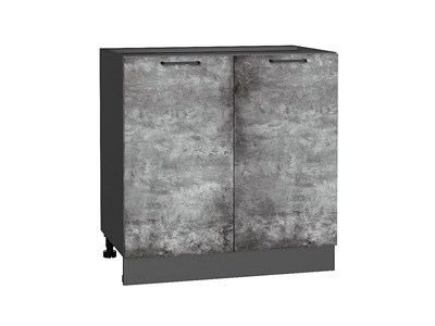 Шкаф нижний с 2-мя дверцами Флэт Graphite, Temple Stone 2S, 800 В*Ш*Г 816*800*478, фасад ЛДСП  Temple Stone 2S, корпус  Graphite ms2510VVT_52727