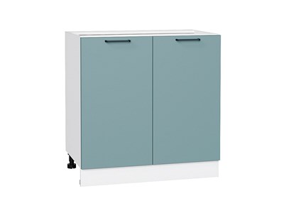 Шкаф нижний с 2-мя дверцами Флэт Белый, Grey-green In 2S, 800 В*Ш*Г 816*800*478, фасад ЛДСП  Grey-green In 2S, корпус  Белый ms2510VVT_56955