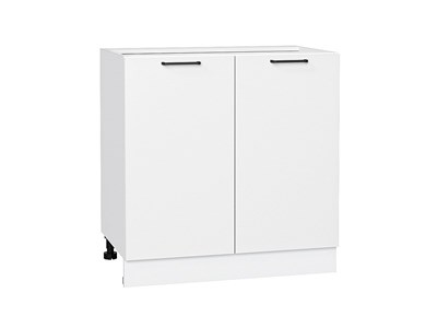 Шкаф нижний с 2-мя дверцами Флэт Белый, White In 2S, 800 В*Ш*Г 816*800*478, фасад ЛДСП  White In 2S, корпус  Белый ms2510VVT_55703