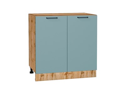 Шкаф нижний с 2-мя дверцами Флэт Дуб Вотан, Grey-green In 2S, 800 В*Ш*Г 816*800*478, фасад ЛДСП  Grey-green In 2S, корпус  Дуб Вотан ms2510VVT_62569