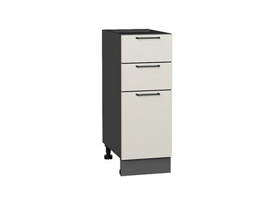 Шкаф нижний с 3-мя ящиками Флэт Graphite, Cashmere In 2S, 300 В*Ш*Г 816*300*478, фасад ЛДСП  Cashmere In 2S, корпус  Graphite ms2510VVT_55804