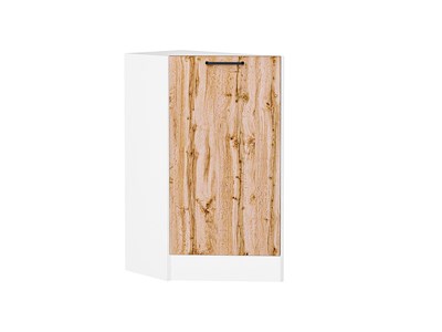Шкаф нижний торцевой Флэт Белый, Wotan Oak 2S В*Ш*Г 816*296*552, фасад ЛДСП  Wotan Oak 2S, корпус  Белый ms2510VVT_52748
