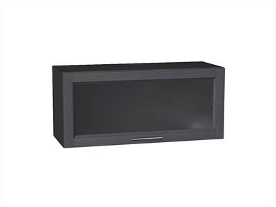 Шкаф верхний горизонтальный остекленный Сканди Graphite, Graphite Softwood, 800 В*Ш*Г 358*800*320, фасад МДФ/Стекло  Graphite Softwood, корпус  Graphite ms2510VVT_41290
