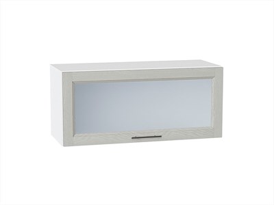 Шкаф верхний горизонтальный остекленный Сканди Белый, Cappuccino Softwood, 800 В*Ш*Г 358*800*320, фасад МДФ/Стекло  Cappuccino Softwood, корпус  Белый ms2510VVT_41287