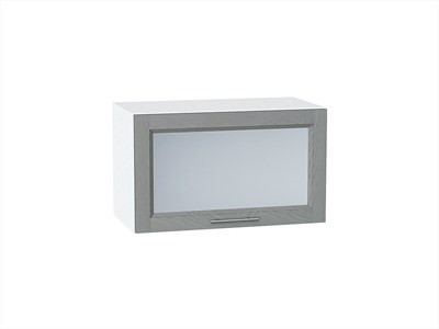 Шкаф верхний горизонтальный остекленный Сканди Белый, Grey Softwood, 600 В*Ш*Г 358*600*320, фасад МДФ/Стекло  Grey Softwood, корпус  Белый ms2510VVT_41280