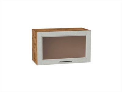 Шкаф верхний горизонтальный остекленный Сканди Дуб Вотан, Cappuccino Softwood, 600 В*Ш*Г 358*600*320, фасад МДФ/Стекло  Cappuccino Softwood, корпус  Дуб Вотан ms2510VVT_62847