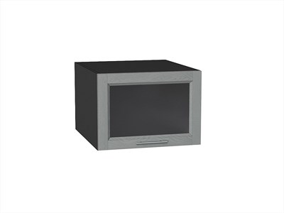 Шкаф верхний горизонтальный остекленный глубокий Сканди Graphite, Grey Softwood, 500 В*Ш*Г 358*500*576, фасад МДФ/Стекло  Grey Softwood, корпус  Graphite ms2510VVT_45352