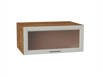 Шкаф верхний горизонтальный остекленный глубокий Сканди Дуб Вотан, Cappuccino Softwood, 800 В*Ш*Г 358*800*576, фасад МДФ/Стекло  Cappuccino Softwood, корпус  Дуб Вотан ms2510VVT_62832
