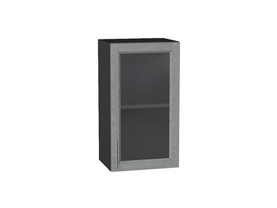 Шкаф верхний с 1-ой остекленной дверцей Сканди Graphite, Grey Softwood, 720, 400 В*Ш*Г 716*400*320, фасад МДФ/Стекло  Grey Softwood, корпус  Graphite ms2510VVT_41453