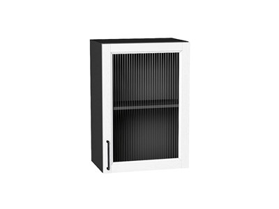 Шкаф верхний с 1-ой остекленной дверцей Сканди Graphite, White Silkwood, 720, 500 В*Ш*Г 716*500*320, фасад МДФ/Стекло  White Silkwood, корпус  Graphite ms2510VVT_70242