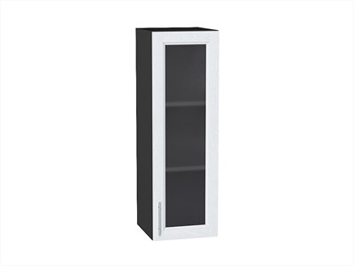 Шкаф верхний с 1-ой остекленной дверцей Сканди Graphite, White Softwood, 920, 300 В*Ш*Г 920*300*320, фасад МДФ/Стекло  White Softwood, корпус  Graphite ms2510VVT_56190
