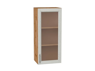 Шкаф верхний с 1-ой остекленной дверцей Сканди Дуб Вотан, Cappuccino Softwood, 920, 400 В*Ш*Г 920*400*320, фасад МДФ/Стекло  Cappuccino Softwood, корпус  Дуб Вотан ms2510VVT_62922