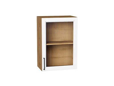 Шкаф верхний с 1-ой остекленной дверцей Сканди Дуб Вотан, White Silkwood, 720, 500 В*Ш*Г 716*500*320, фасад МДФ/Стекло  White Silkwood, корпус  Дуб Вотан ms2510VVT_70236