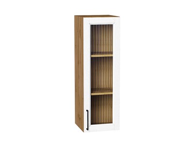 Шкаф верхний с 1-ой остекленной дверцей Сканди Дуб Вотан, White Silkwood, 920, 300 В*Ш*Г 920*300*320, фасад МДФ/Стекло  White Silkwood, корпус  Дуб Вотан ms2510VVT_70237