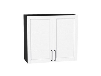 Шкаф верхний с 2-мя дверцами Сканди Graphite, White Silkwood, 720, 800 В*Ш*Г 716*800*318, фасад МДФ  White Silkwood, корпус  Graphite ms2510VVT_70213