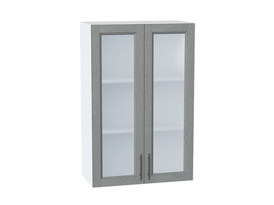 Шкаф верхний с 2-мя остекленными дверцами Сканди Белый, Grey Softwood, 920, 600 В*Ш*Г 920*600*320, фасад МДФ/Стекло  Grey Softwood, корпус  Белый ms2510VVT_41661