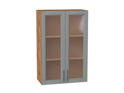 Шкаф верхний с 2-мя остекленными дверцами Сканди Дуб Вотан, Grey Softwood, 920, 600 В*Ш*Г 920*600*320, фасад МДФ/Стекло  Grey Softwood, корпус  Дуб Вотан ms2510VVT_62961