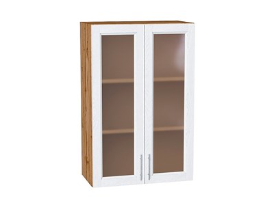 Шкаф верхний с 2-мя остекленными дверцами Сканди Дуб Вотан, White Softwood, 920, 600 В*Ш*Г 920*600*320, фасад МДФ/Стекло  White Softwood, корпус  Дуб Вотан ms2510VVT_62955