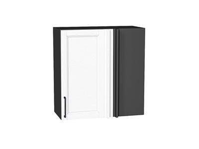 Шкаф верхний прямой угловой Сканди Graphite, White Silkwood, 720 В*Ш*Г 716*700*345, фасад МДФ  White Silkwood, корпус  Graphite ms2510VVT_70166