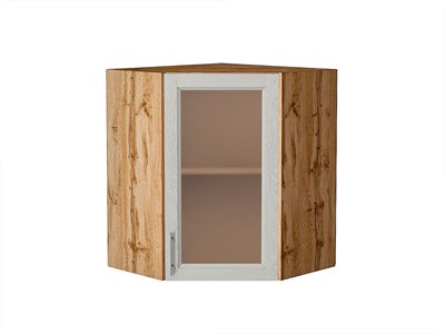Шкаф верхний угловой остекленный Сканди Дуб Вотан, Cappuccino Softwood, 720 В*Ш*Г 716*600*600, фасад МДФ/Стекло  Cappuccino Softwood, корпус  Дуб Вотан ms2510VVT_62968