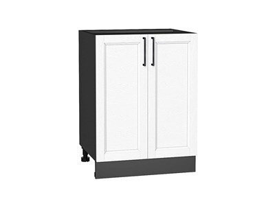 Шкаф нижний с 2-мя дверцами Сканди Graphite, White Silkwood, 600 В*Ш*Г 816*600*480, фасад МДФ  White Silkwood, корпус  Graphite ms2510VVT_70316