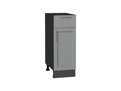 Шкаф нижний с 1-ой дверцей и ящиком Сканди Graphite, Grey Softwood, 300 В*Ш*Г 816*300*480, фасад МДФ  Grey Softwood, корпус  Graphite ms2510VVT_41861
