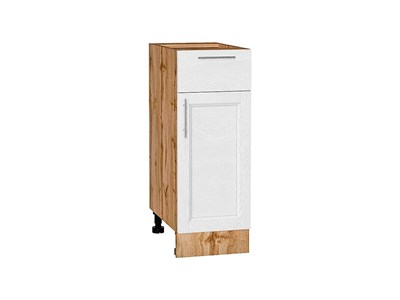 Шкаф нижний с 1-ой дверцей и ящиком Сканди Дуб Вотан, White Softwood, 300 В*Ш*Г 816*300*480, фасад МДФ  White Softwood, корпус  Дуб Вотан ms2510VVT_62994